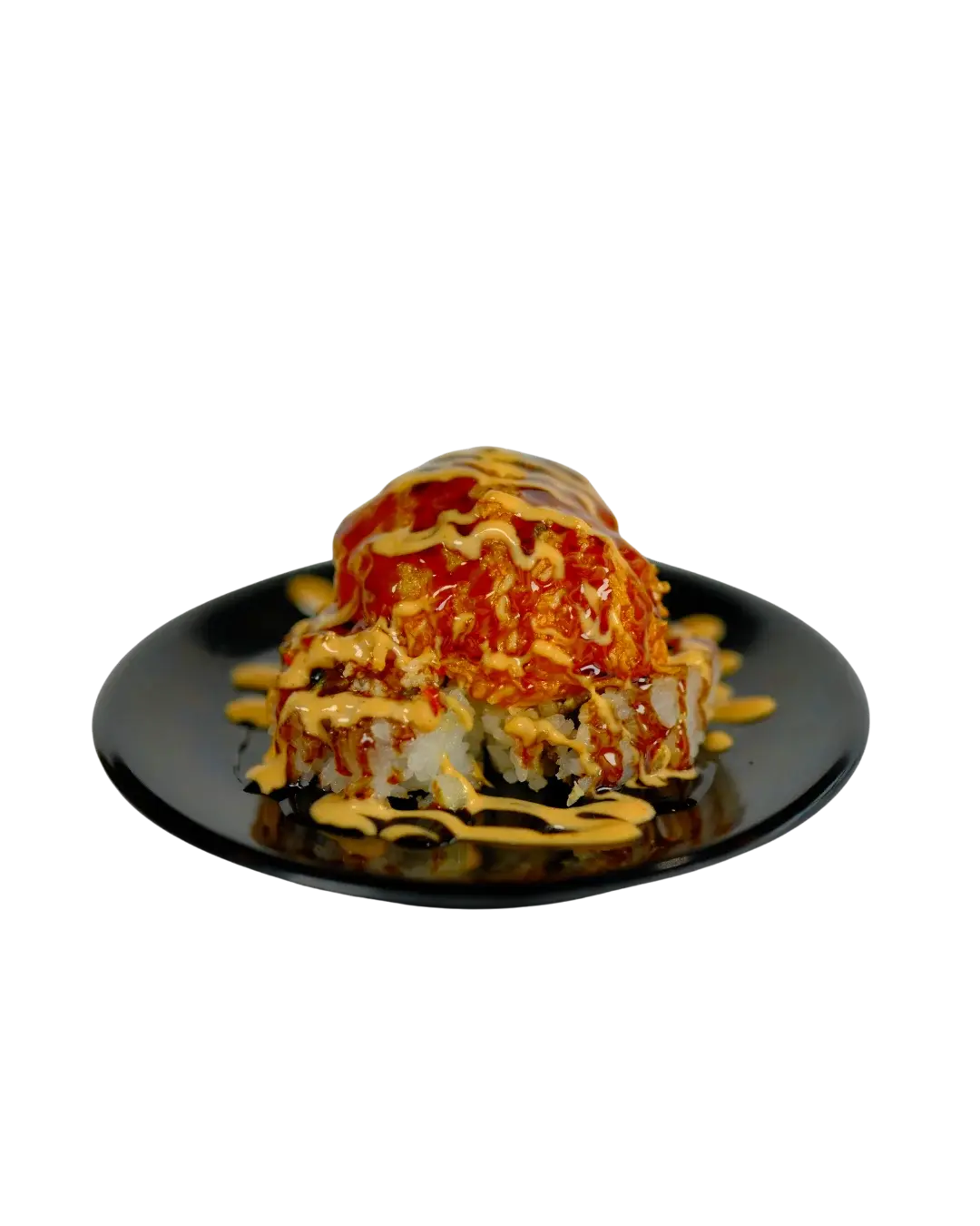 Sushi plate on conveyor belt